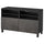BESTÅ - BESTÅ TV bench with doors, black-brown Kallviken/Stubbarp/dark grey concrete effect, 120x42x74 cm