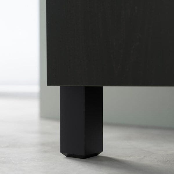 BESTÅ - TV bench with doors, black-brown Kallviken/Stubbarp/dark grey concrete effect, 120x42x74 cm - best price from Maltashopper.com 69276647