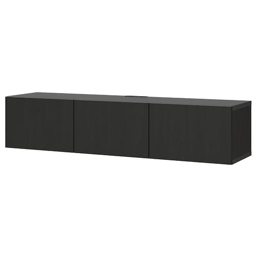 BESTÅ - TV bench with doors, black-brown/Lappviken black-brown, 180x42x38 cm