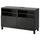 BESTÅ TV bench with doors, black-brown/Lappviken/Stubbarp black-brown, 120x42x74 cm