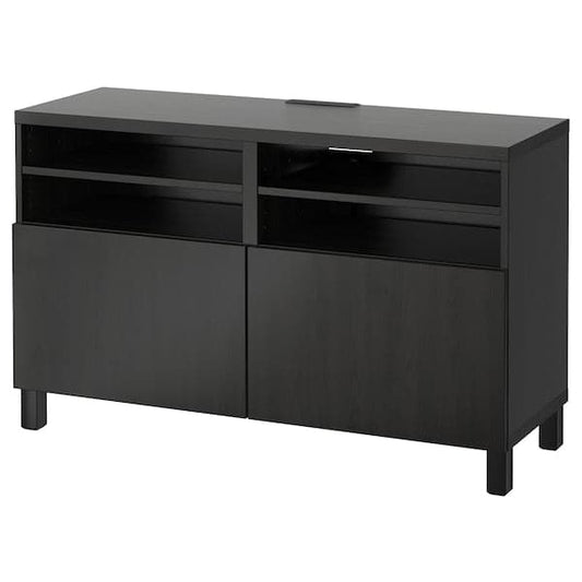 BESTÅ - TV bench with doors, black-brown/Lappviken/Stubbarp black-brown, 120x42x74 cm - best price from Maltashopper.com 39068329
