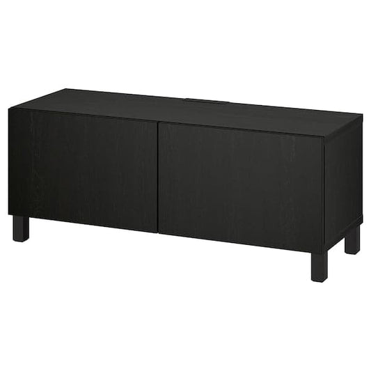 BESTÅ - TV bench with doors, black-brown/Lappviken/Stubbarp black-brown, 120x42x48 cm - best price from Maltashopper.com 19419615
