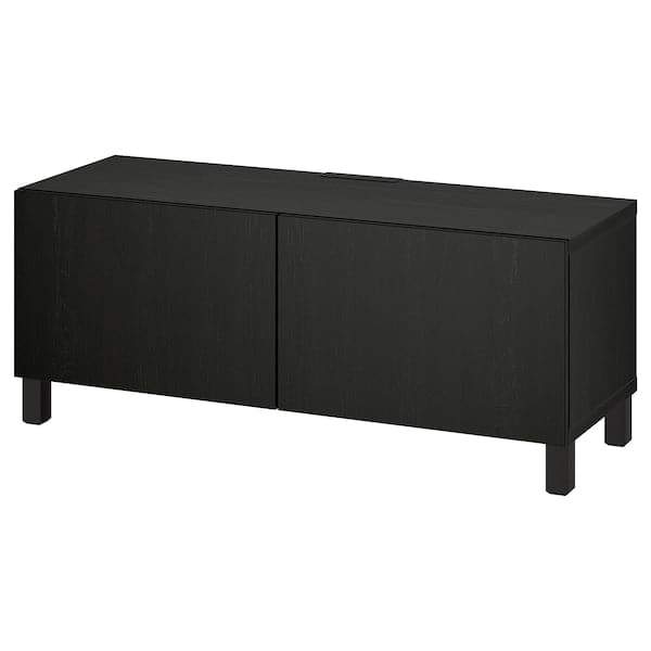 BESTÅ - TV bench with doors, black-brown/Lappviken/Stubbarp black-brown, 120x42x48 cm - best price from Maltashopper.com 19419615