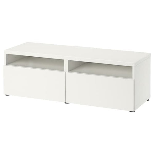BESTÅ - TV bench with drawers, white/Lappviken white, 120x42x39 cm