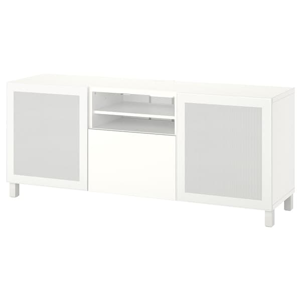 BESTÅ - TV bench with drawers, white Mörtviken/Lappviken/Stubbarp white, 180x42x74 cm - best price from Maltashopper.com 09420474