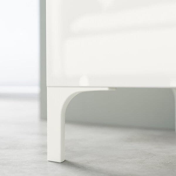 BESTÅ - TV bench with drawers, white/Selsviken high-gloss/white, 120x42x48 cm - best price from Maltashopper.com 69188311