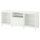 BESTÅ TV bench with drawers, white/Sutterviken/Kabbarp white clear glass, 180x42x74 cm