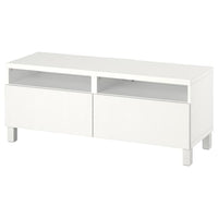 BESTÅ - TV bench with drawers, white/Timmerviken/Stubbarp white, 120x42x48 cm - best price from Maltashopper.com 69435873