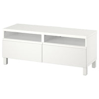 BESTÅ - TV bench with drawers, white/Västerviken/Stubbarp white, 120x42x48 cm - best price from Maltashopper.com 99435881