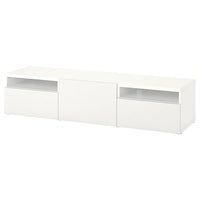 BESTÅ - TV bench with drawers and door, white/Laxviken white, 180x42x39 cm - best price from Maltashopper.com 89421506