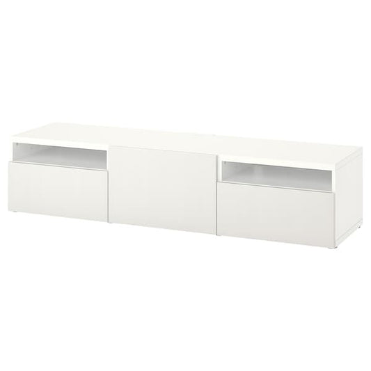 Ikea BESTÅ - TV bench with drawers and door, white/Timmerviken white, 180x42x39 cm