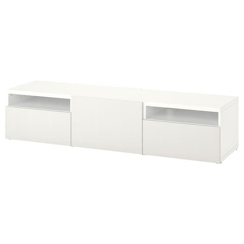 BESTÅ - TV bench with drawers and door, white/Timmerviken white, 180x42x39 cm