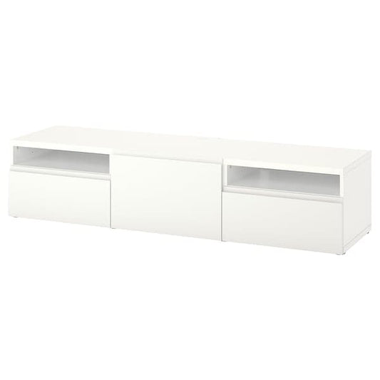 Ikea BESTÅ - TV bench with drawers and door, white/Västerviken white, 180x42x39 cm