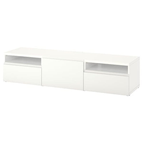 BESTÅ - TV bench with drawers and door, white/Västerviken white, 180x42x39 cm