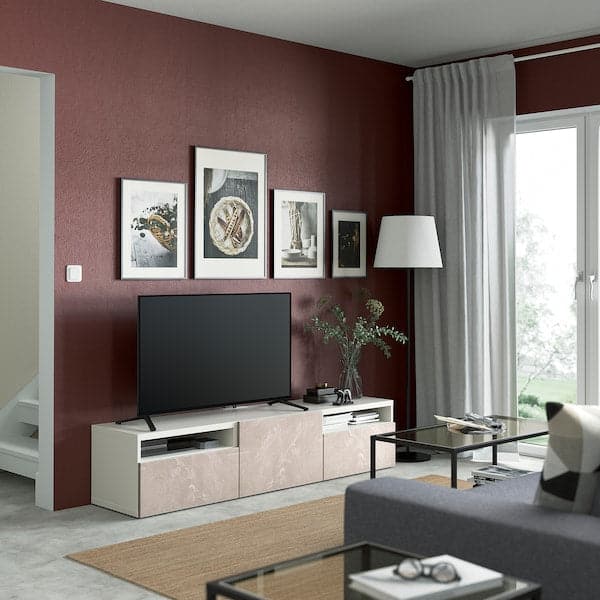 BESTÅ - TV cabinet with drawers and door , - best price from Maltashopper.com 49432465