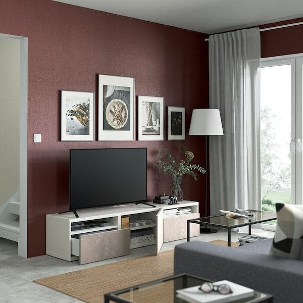 BESTÅ - TV cabinet with drawers and door , - best price from Maltashopper.com 19435903