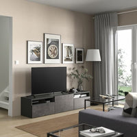 BESTÅ - TV bench with drawers and door, 180x42x39 cm - best price from Maltashopper.com 49505584