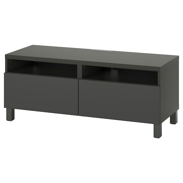 BESTÅ - TV bench with drawers, dark grey/Lappviken/Stubbarp dark grey, 120x42x48 cm - best price from Maltashopper.com 69505578