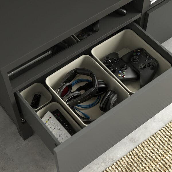 Ikea BESTÅ - TV bench with drawers, dark grey/Lappviken/Stubbarp dark grey, 120x42x48 cm