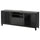 BESTÅ TV bench with drawers, Lappviken/Sindvik black-brown clear glass, 180x42x74 cm