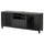 BESTÅ TV bench with drawers, black-brown/Hanviken/Stubbarp black-brown clear glass, 180x42x74 cm