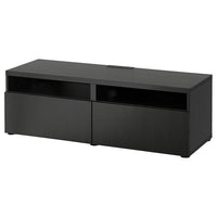 BESTÅ - TV bench with drawers, black-brown/Lappviken black-brown, 120x42x39 cm - best price from Maltashopper.com 49399277
