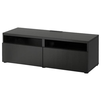BESTÅ - TV bench with drawers, black-brown/Lappviken black-brown, 120x42x39 cm - best price from Maltashopper.com 59324328