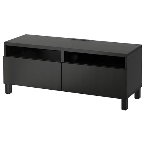 BESTÅ - TV bench with drawers, black-brown/Lappviken/Stubbarp black-brown, 120x42x48 cm