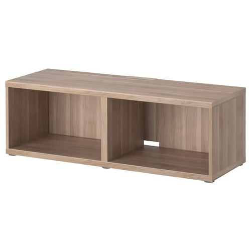 BESTÅ TV cabinet - grey biting walnut effect 120x40x38 cm , 120x40x38 cm