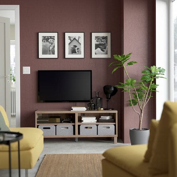 BESTÅ TV cabinet - grey biting walnut effect 120x40x48 cm
