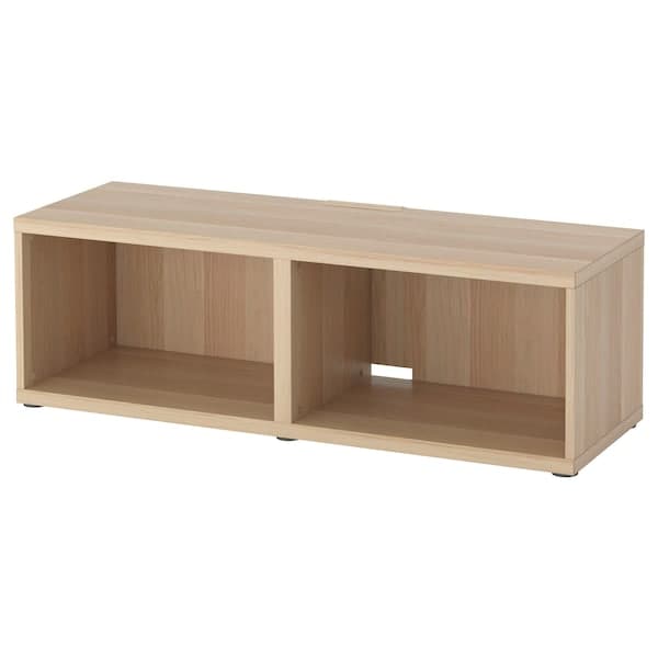 BESTÅ - TV bench, white stained oak effect, 120x40x38 cm - best price from Maltashopper.com 70294513