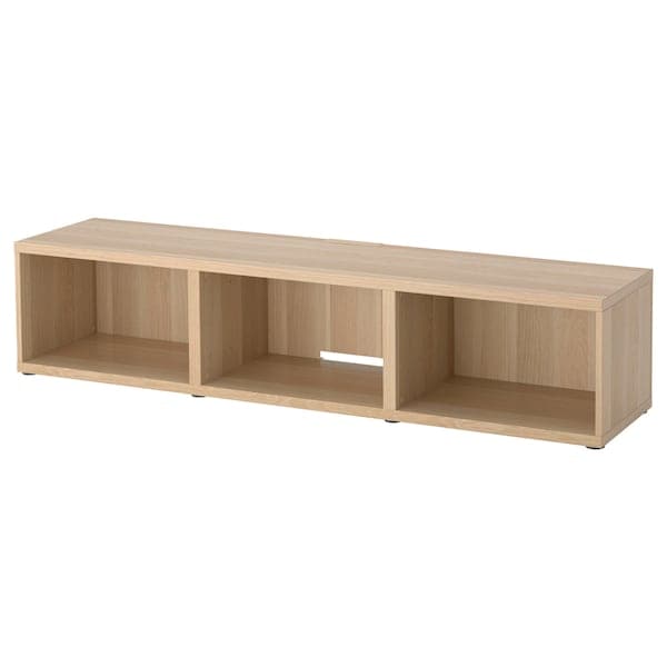 BESTÅ - TV bench, white stained oak effect, 180x40x38 cm - best price from Maltashopper.com 60474072