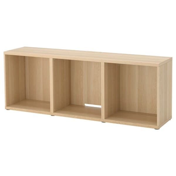 BESTÅ - TV bench, white stained oak effect, 180x40x64 cm - best price from Maltashopper.com 70299884