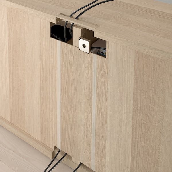 BESTÅ - TV bench, white stained oak effect, 120x40x64 cm - best price from Maltashopper.com 30299895
