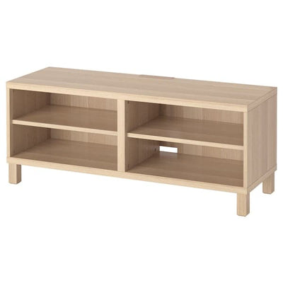 BESTÅ - TV bench, white stained oak effect, 120x40x48 cm - best price from Maltashopper.com 09061230
