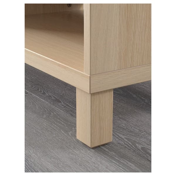 Ikea BESTÅ - TV bench, white stained oak effect, 120x40x48 cm