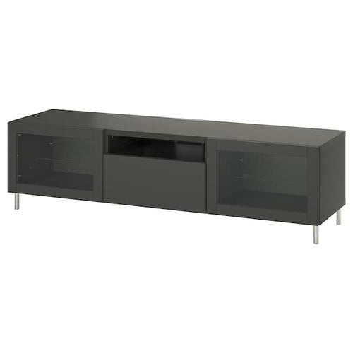 BESTÅ - TV bench, dark grey Lappviken/Sindvik dark grey, 180x42x48 cm
