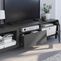 BESTÅ - TV bench, dark grey/Lappviken/Stubbarp dark grey, 180x42x48 cm - best price from Maltashopper.com 49555692