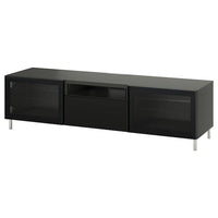 BESTÅ - TV bench, dark grey Selsviken/Fällsvik anthracite, 180x42x48 cm - best price from Maltashopper.com 99556123