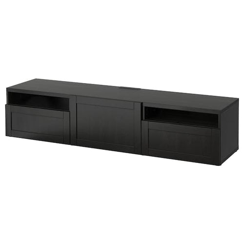 BESTÅ TV cabinet - brown-black/Hanviken brown-black 180x42x39 cm