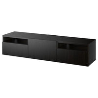 BESTÅ - TV bench, black-brown/Lappviken black-brown, 180x42x39 cm - best price from Maltashopper.com 19328413