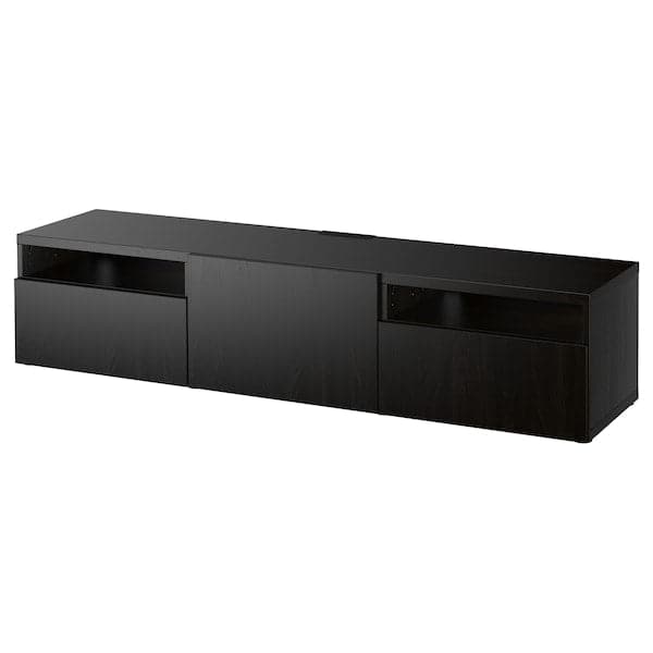 Ikea BESTÅ - TV bench, black-brown/Lappviken black-brown, 180x42x39 cm