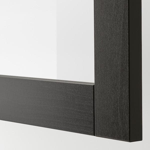 BESTÅ - TV bench, black-brown/Lappviken black-brown clear glass, 180x42x39 cm - best price from Maltashopper.com 49329331