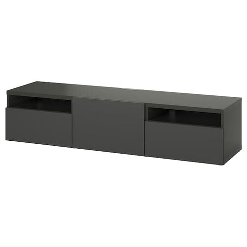 BESTÅ - TV bench, dark grey/Lappviken dark grey, 180x42x39 cm