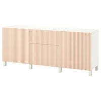 BESTÅ - Storage combination with drawers, white Björköviken/birch veneer, 180x42x74 cm - best price from Maltashopper.com 89424326
