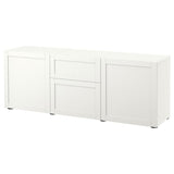 BESTÅ storage combination with drawers, white/Hanviken white, 180x42x65 cm