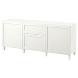 BESTÅ storage combination with drawers, white/Hanviken/Stubbarp white, 180x42x74 cm