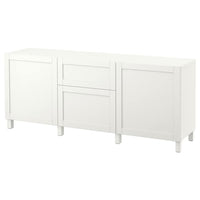 BESTÅ storage combination with drawers, white/Hanviken/Stubbarp white, 180x42x74 cm