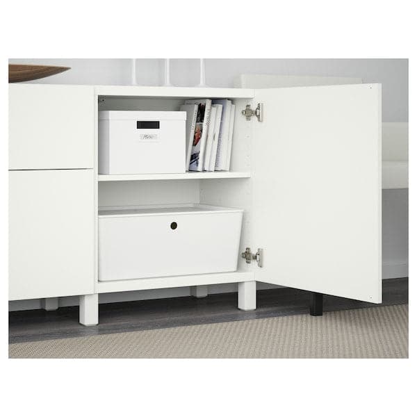 BESTÅ - Storage combination with drawers, white/Lappviken/Stubbarp white, 180x42x74 cm - best price from Maltashopper.com 99412686