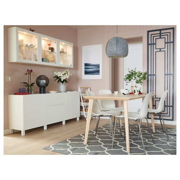 Ikea BESTÅ - Storage combination with drawers, white/Lappviken/Stubbarp white, 180x42x74 cm